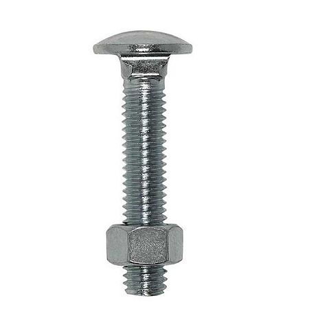PARAFUSO FRANCES COM PORCA ZINCADO 3/8X5.1
