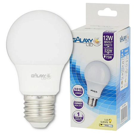 LÂMPADA LED BULBO 12W 6500K BIVOLT GALAXY