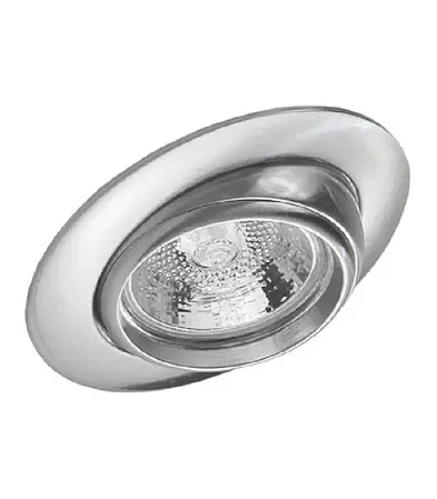 SPOT DICROICA OLHO BOI COM LÂMPADA 50W 127V CROMADO