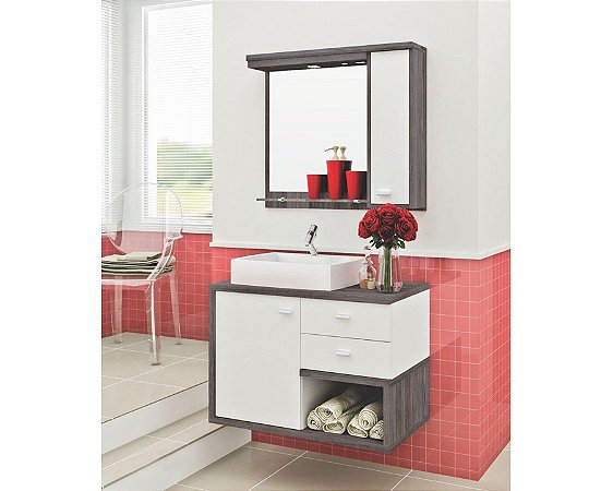 CONJUNTO BANHEIRO BOSI MIRELA 80 INOVATTA BRANCO