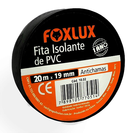 FITA ISOLANTE 20 MTS FOXLUX
