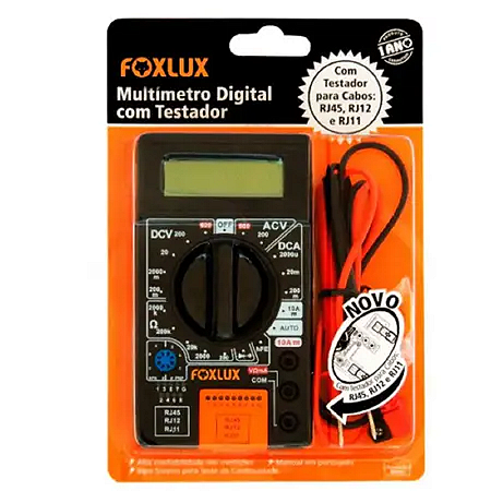 MULTIMETRO DIGITAL COM TESTE CABOS FOXLUX