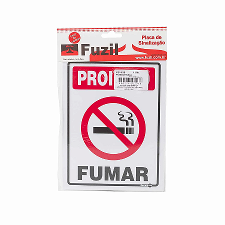 PLACA SINAL FUZIL PROIBIDOS FUMAR