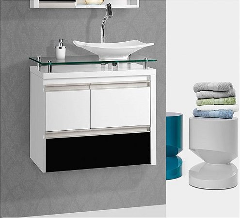 TOUCADOR FIMAP ARENZZO 080 BRANCO/PRETO