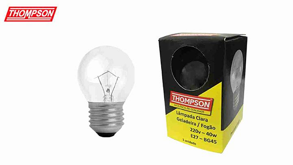 LÂMPADA GELADEIRA/FOGÃO 40W X 127V TRANSPARENTE THOMPSON