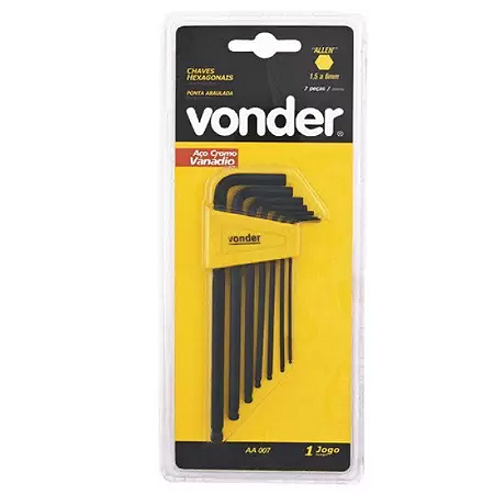 JOGO DE CHAVES ALLEN 1.5 A 6MM 7 PÇS VONDER