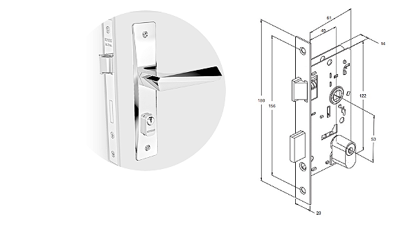 FECHADURA SOPRANO UNIQUE EXTERNO 73317