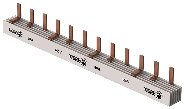 BARRAMENTO TRIFÁSICO 12X80A 440V TIGRE