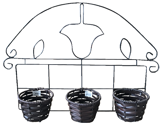 SUPORTE PARA FLOR 3 VASOS PAREDE