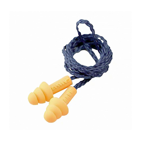 PROTETOR AUDITIVO SILICONE AMARELO CORDA AZUL