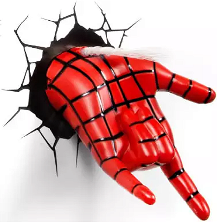 ARANDELA 3D MAO HOMEM ARANHA STARTEC