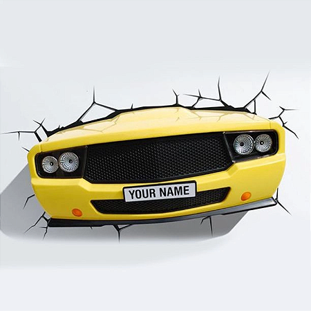 ARANDELA 3D YELLOW CAR STARTEC