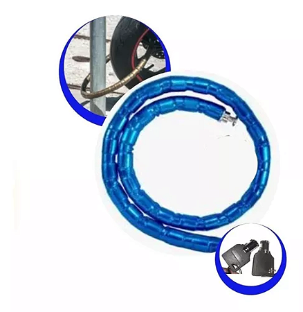 CADEADO PARA MOTO COM TRAVA TETRA 1 METRO AZUL