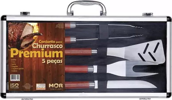 CONJUNTO CHURRASCO PREMIUM 5 PÇS MOR