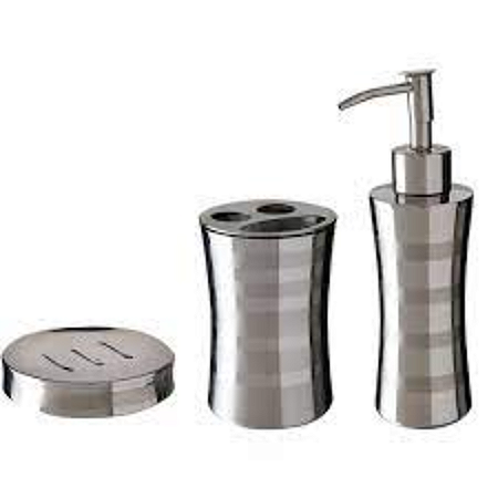 CONJUNTO INOX PARA TOALETE 3 PÇS RELUX MOR