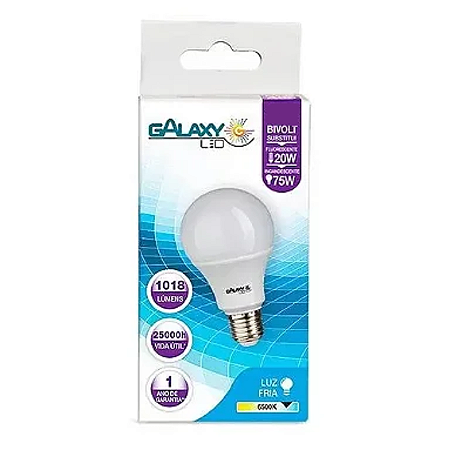 LÂMPADA LED 3W BULBO BRANCO FRIO 6500K GALAXY