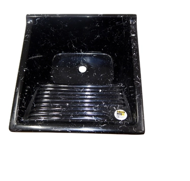 TANQUE SIMPLES MÁRMORE SINTÉTICO COM FIBRA VIDRO PRETO