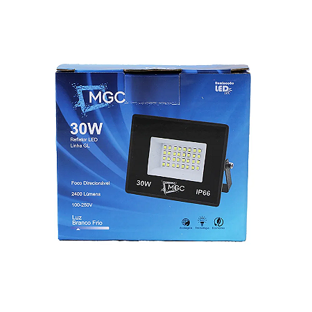 REFLETOR LED 30W 3000K BRANCO QUENTE MEGACE