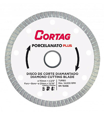 DISCO DIAMANTADO PORCELANATO PLUS CORTAG