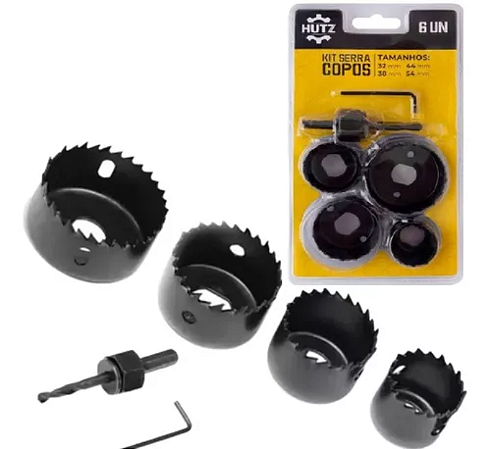 KIT SERRA COPO COM 06 PEÇAS 20X15X4 HUTZ