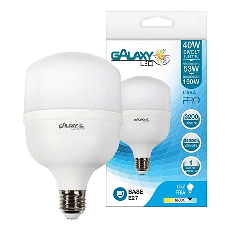 LÂMPADA LED BULBO 40W 6500K BIVOLT GALAXY