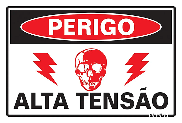 PLACA SINALIZAÇÃO 20X30 PERIGO ALTA TENSÃO