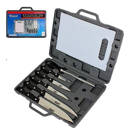 KIT FACAS WESTERN COM ESTOJO 7 PEÇAS N27
