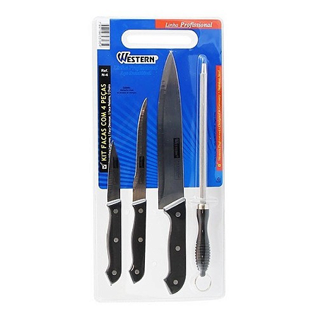 KIT FACAS WESTERN PROFISSIONAL 4 PEÇAS N4