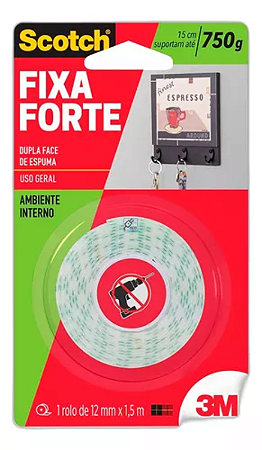 FITA DUPLA FACE ESPUMA 3M 12X1.5MT