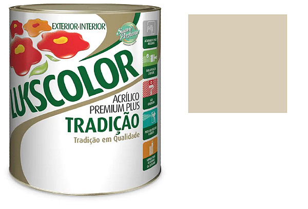 TINTA LATEX LUKSCOLOR PREMIUM 3.6 LITROS PALHA