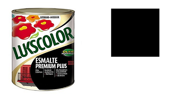 ESMALTE SINTÉTICO LUKSCOLOR 0.9 LITROS PRETO