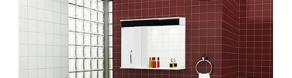 ESPELHEIRA MONACO 1 LÂMPADA LED 79.5 CM PRETO