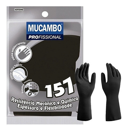 LUVA MUCAMBO 157T PRETA ANTIDERRAPANTE REFORÇADA M
