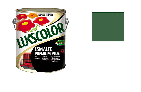 ESMALTE SINTÉTICO LUKSCOLOR VERDE FOLHA 0,900 LITRO