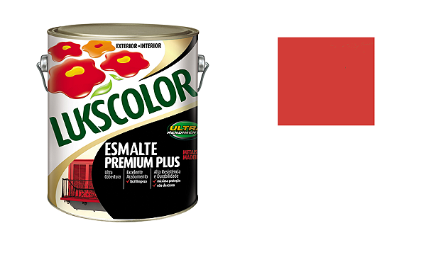 ESMALTE SINTÉTICO LUKSCOLOR VERMELHO 3.6L
