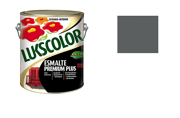 ESMALTE SINTÉTICO LUKSCOLOR CINZA ESCURO 3.6L