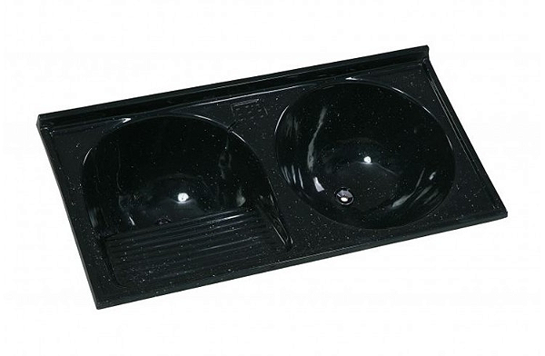 TANQUE DUPLO SINTEC 140X65 FIBRA PRETO