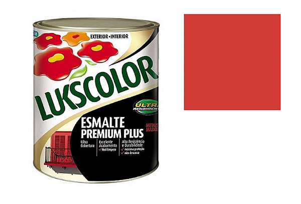 ESMALTE SINTÉTICO LUKSCOLOR VERMELHO 3.6 LITROS