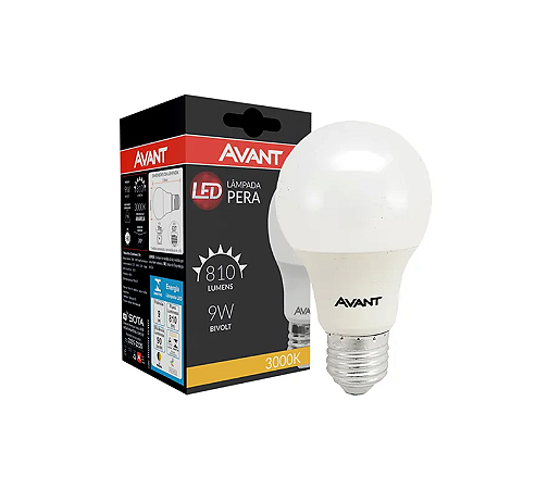 LÂMPADA LED BULBO 9W 3000K AVANT