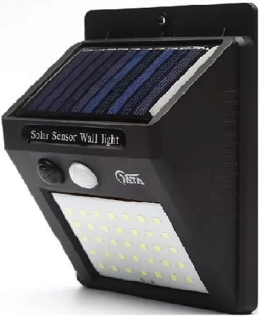 LUMINÁRIA PAREDE SOLAR 12LEDS COM SENSOR M