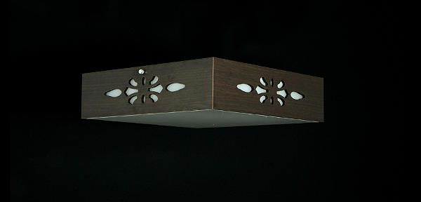 PLAFON  SOBRE DE MADEIRA 30X30 MAD TABACO