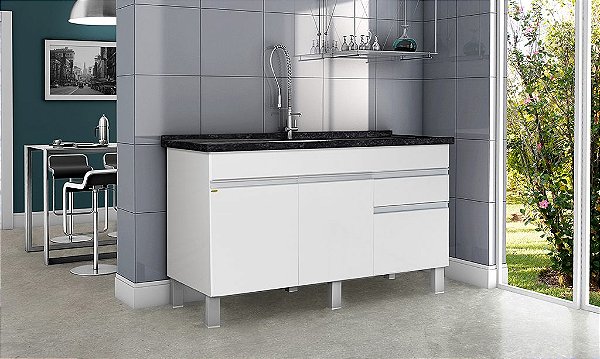 GABINETE COZINHA FIMAP AQUARIUS 144 BRANCO