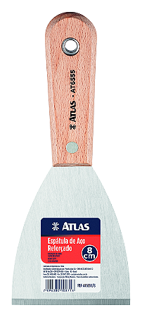 ESPÁTULA DE AÇO REFORÇADO 80MM ATLAS