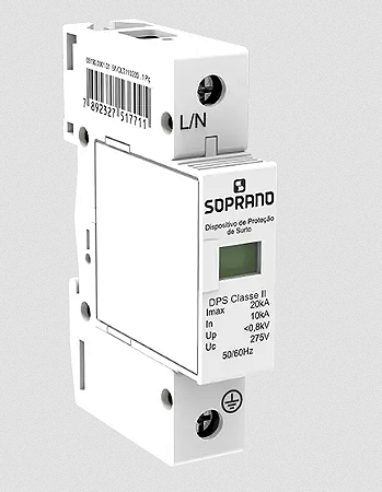 PROTETOR DE SURTO SOPRANO 10KA CLASSE II