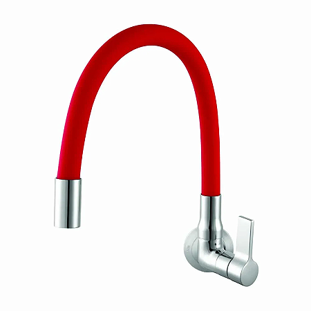 TORNEIRA MEBER COZINHA BICA MÓVEL 1187 C36 CROMADO/VERMELHO
