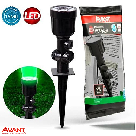 ESPETO PARA JARDIM LED 5W VERDE AVANT
