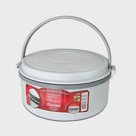 MARMITA TÉRMICA GUFANI ROSCA CINZA/BRANCO