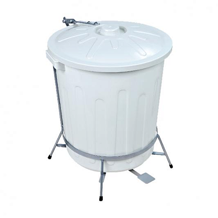 CESTO FECHADO COM PEDAL 60 LITROS BRANCO PAROLAR