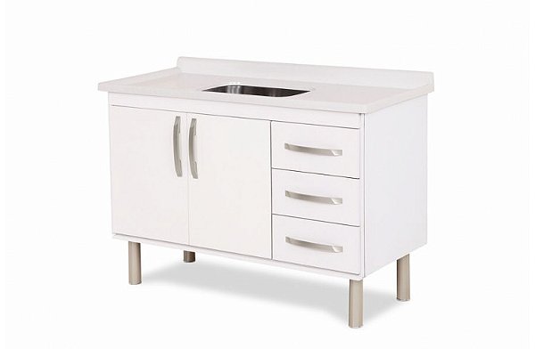 GABINETE COZINHA RORATO MUNIQUE 120CM TEXTURIZADO BRANCO