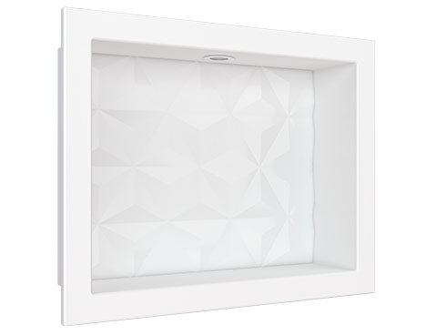 NICHO MULTI 40X30 BRANCO TEXTURIZADO TRIANGULAR LED